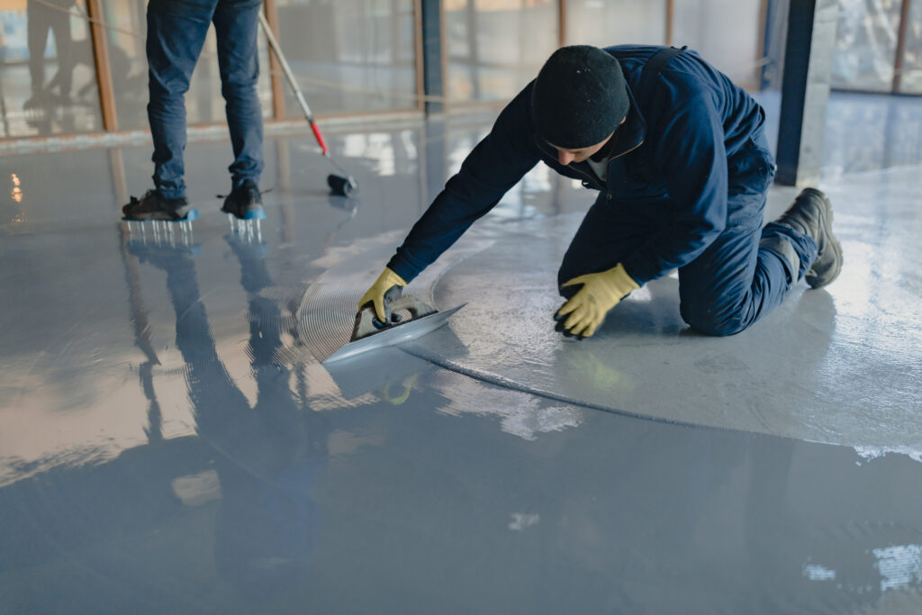 Professional epoxy floor coating installation in Emmett Idaho - durable basement and garage floors